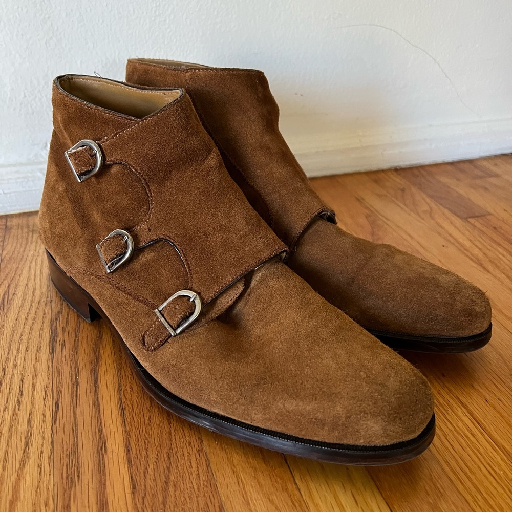 Men’s Zara Men brown suede monk boots (EU 44/11)